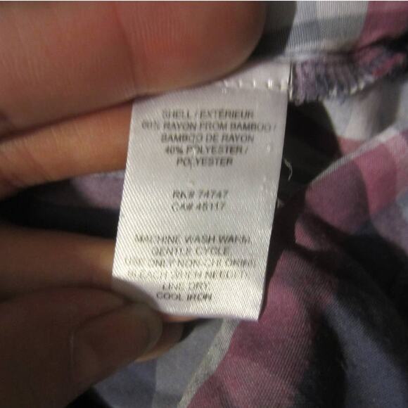 Outdoor Adventure Purple Pink Plaid Button-Up Shirt Ascend Size Small - Picture 4 of 6